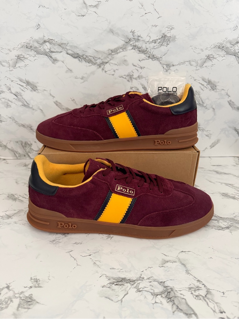 Polo Ralph Lauren Heritage Aera Suede Paneled Trackster Shoes Preppy Men Size 13